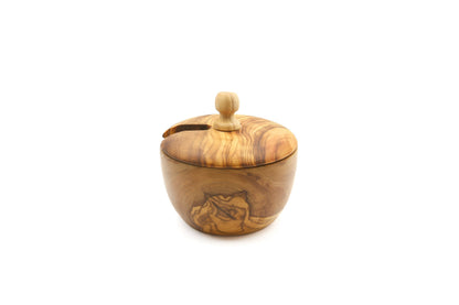 Olive wood salt/sugar cellar