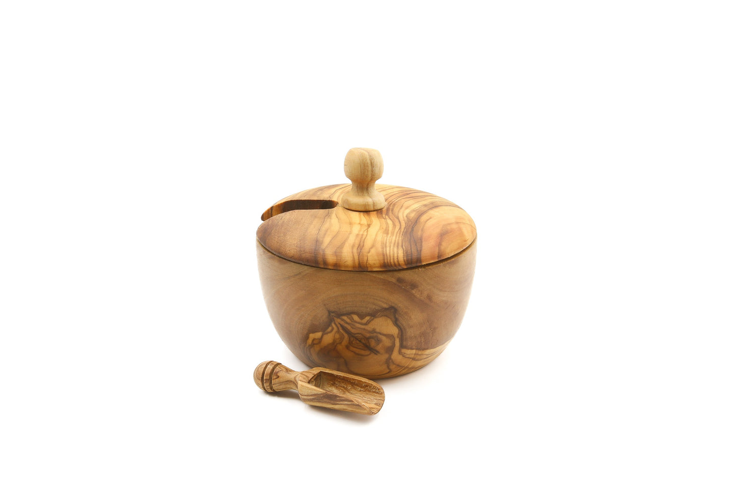 Olive wood salt/sugar cellar