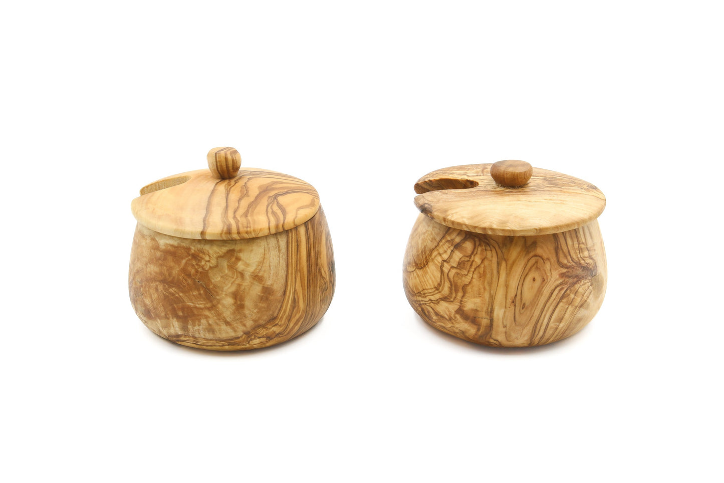 Olive wood salt/sugar cellar