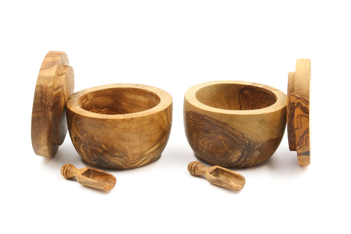 Olive wood salt and pepper keeper