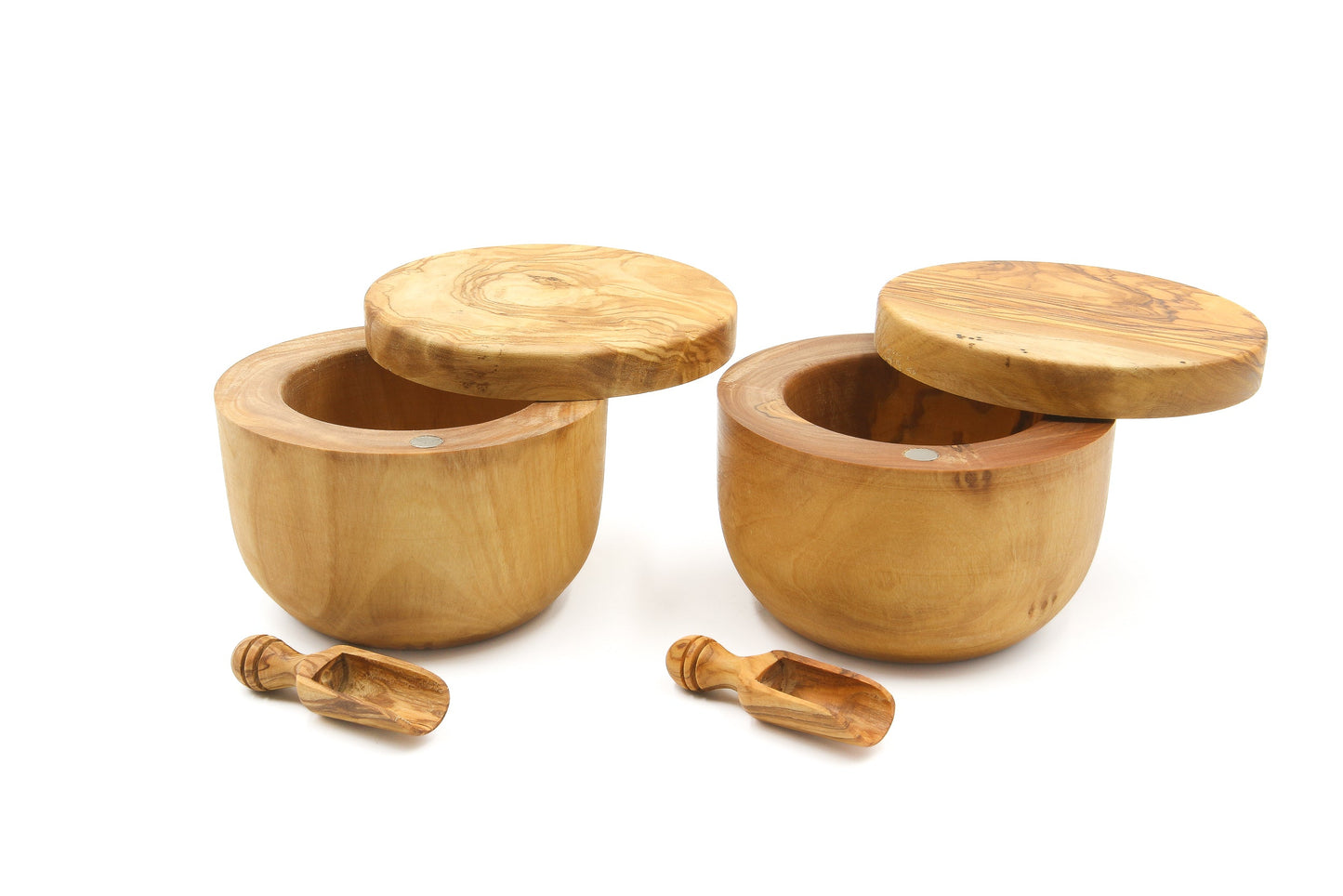 Olive wood salt and pepper keeper