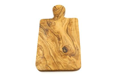 Olive wood cheese displaying tray