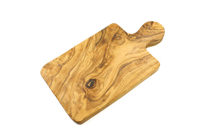 Olive wood cheese displaying tray