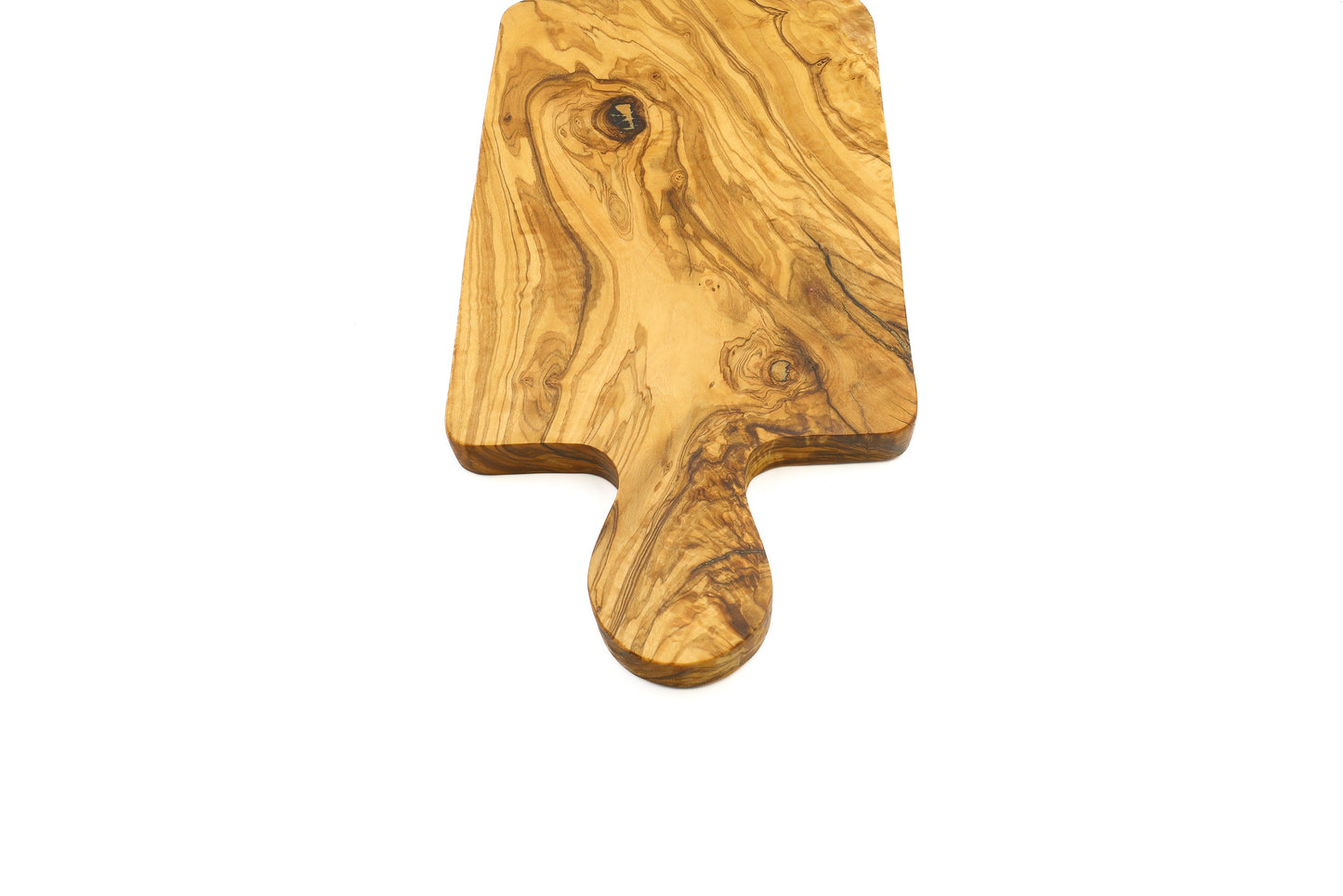 Olive wood cheese displaying tray