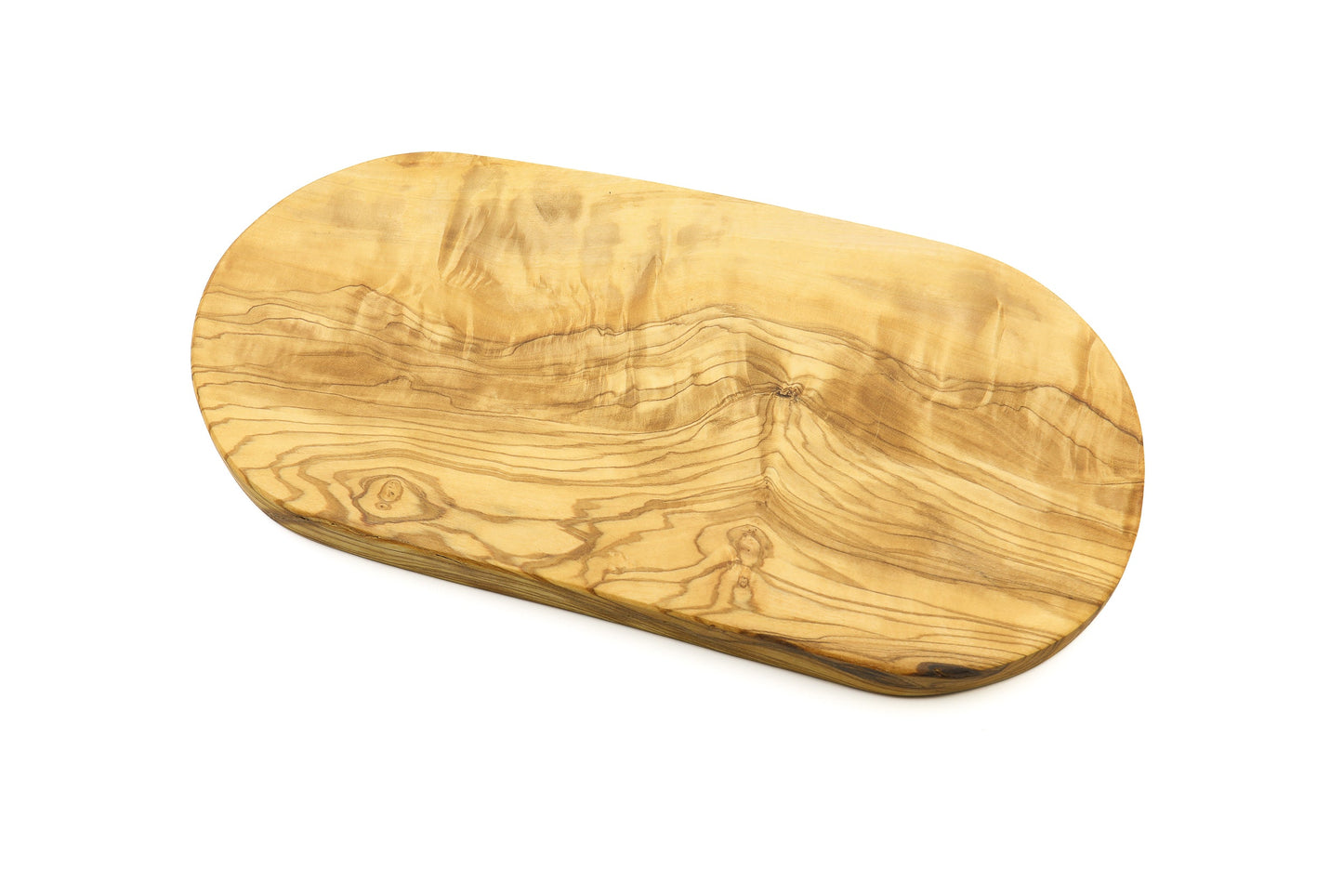 Olive wood cheese displaying tray