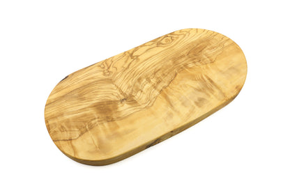 Olive wood cheese displaying tray