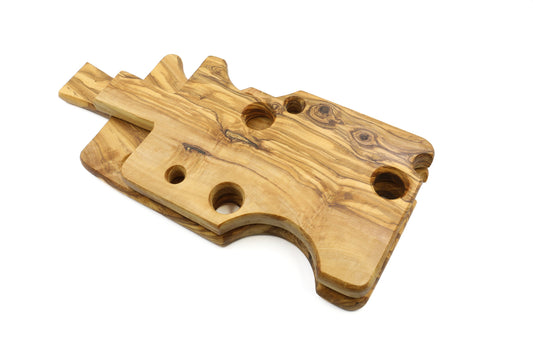 Unusual olive wood cheese board in cheese design