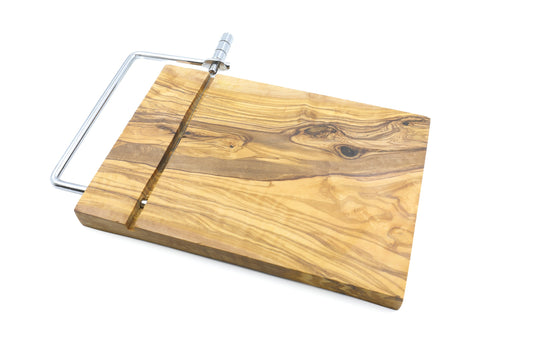Premium olive wood cheese slicer with board, cheese shaver