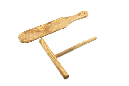 Olive wood crepe/pancake baking set - Basic set