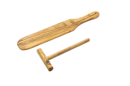 Olive wood crepe/pancake baking set - Basic set