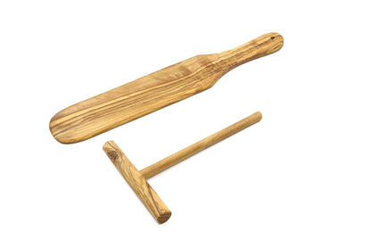Olive wood crepe/pancake baking set - Basic set