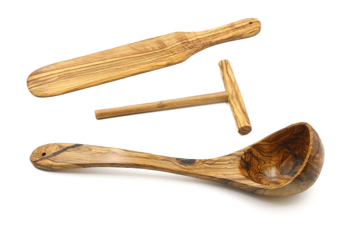 Olive wood crepe/pancake baking set - Professional set