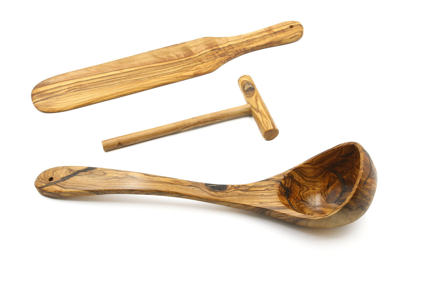 Olive wood crepe/pancake baking set - Professional set