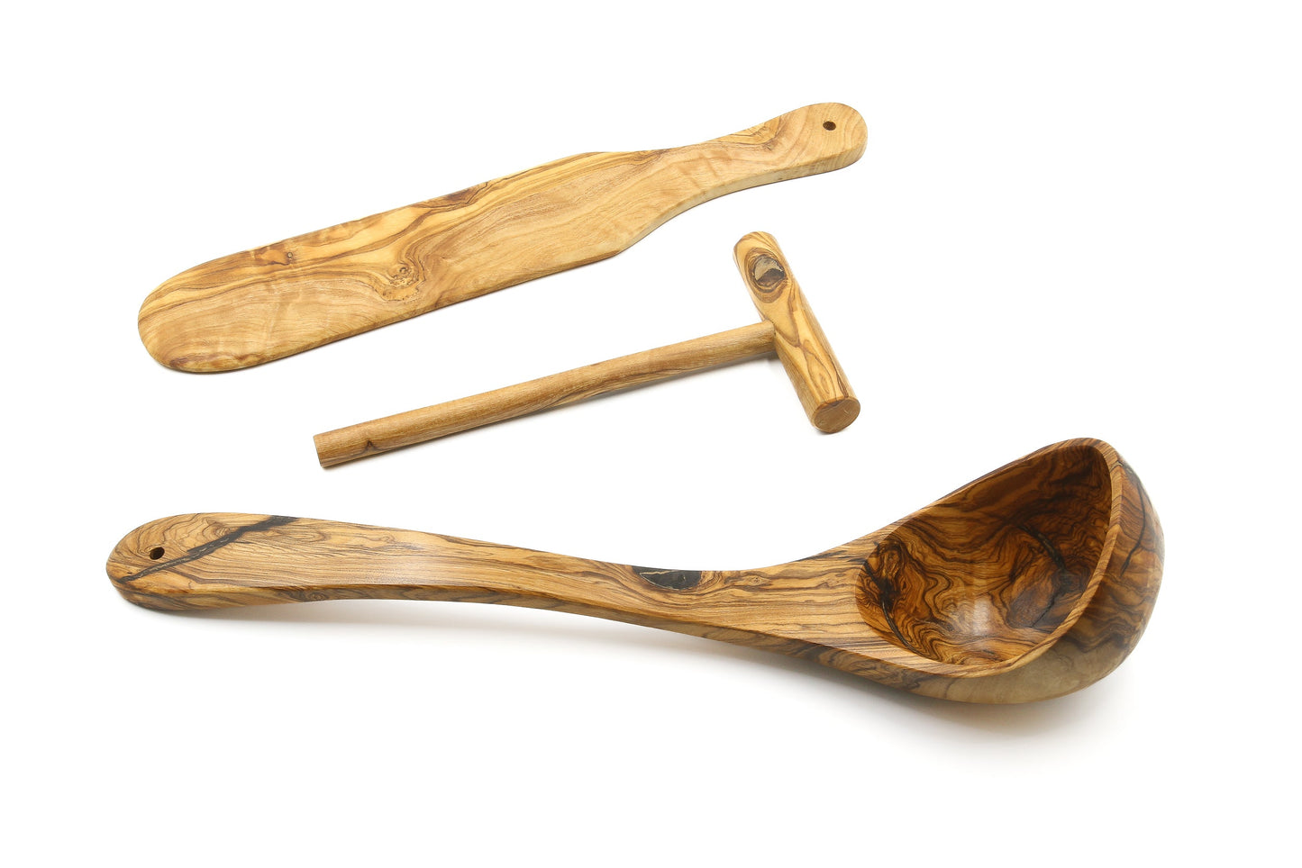 Olive wood crepe/pancake baking set - Professional set