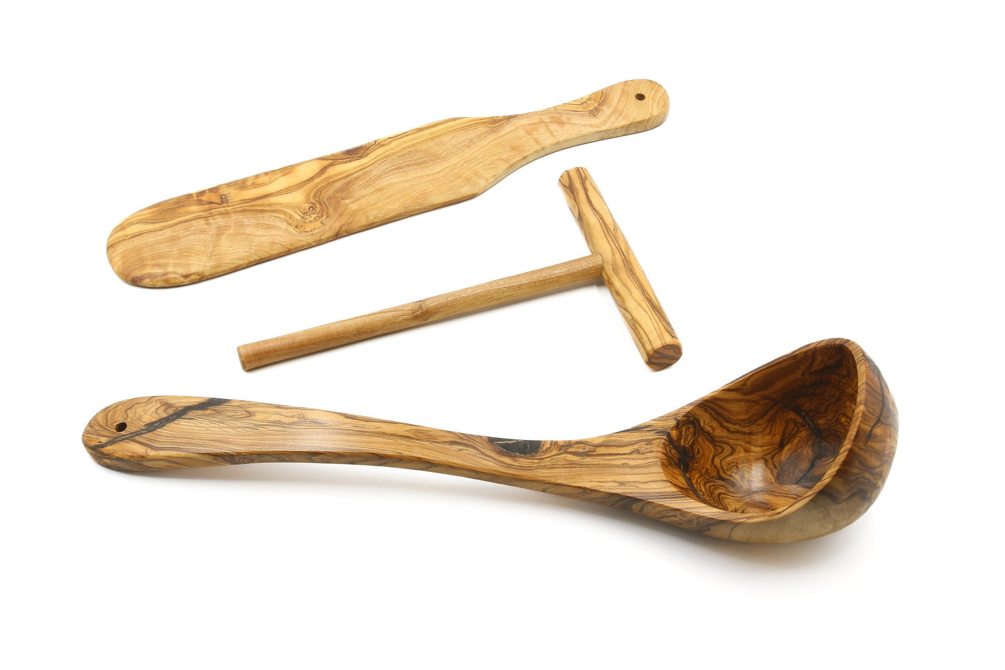 Olive wood crepe/pancake baking set - Professional set