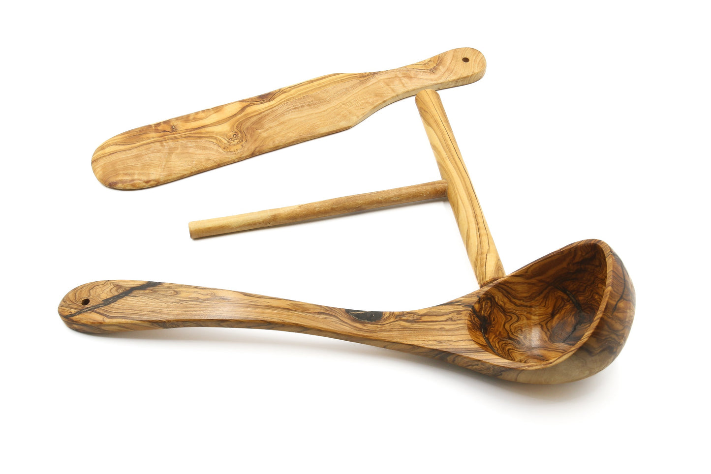 Olive wood crepe/pancake baking set - Professional set