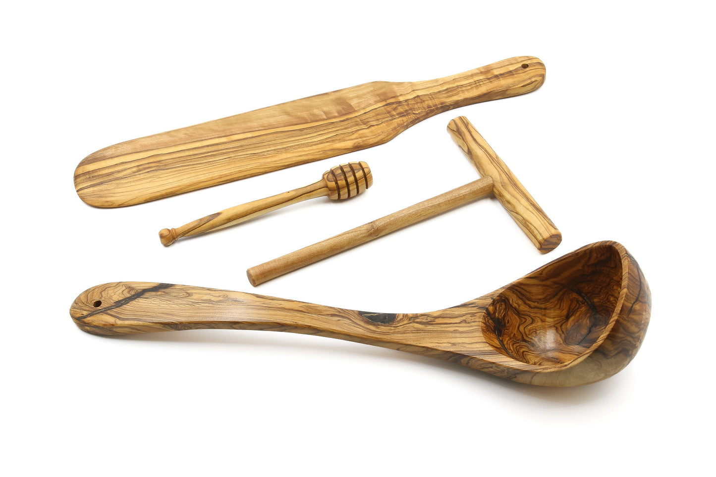 Olive wood crepe/pancake baking set - Premium set