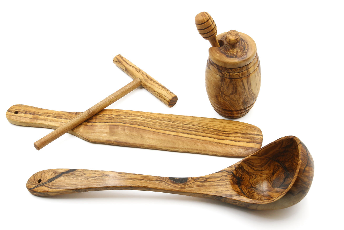 Olive wood crepe/pancake baking set - Master set