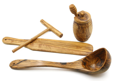 Olive wood crepe/pancake baking set - Master set
