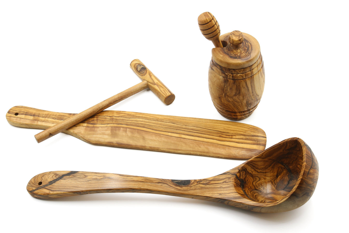 Olive wood crepe/pancake baking set - Master set