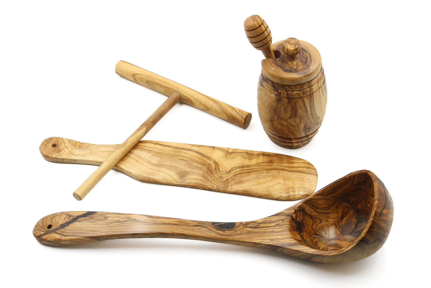 Olive wood crepe/pancake baking set - Master set