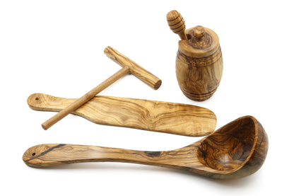 Olive wood crepe/pancake baking set - Master set