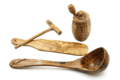 Olive wood crepe/pancake baking set - Master set