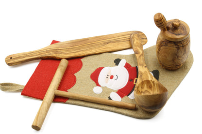 Olive wood crepe/pancake baking set - Master set