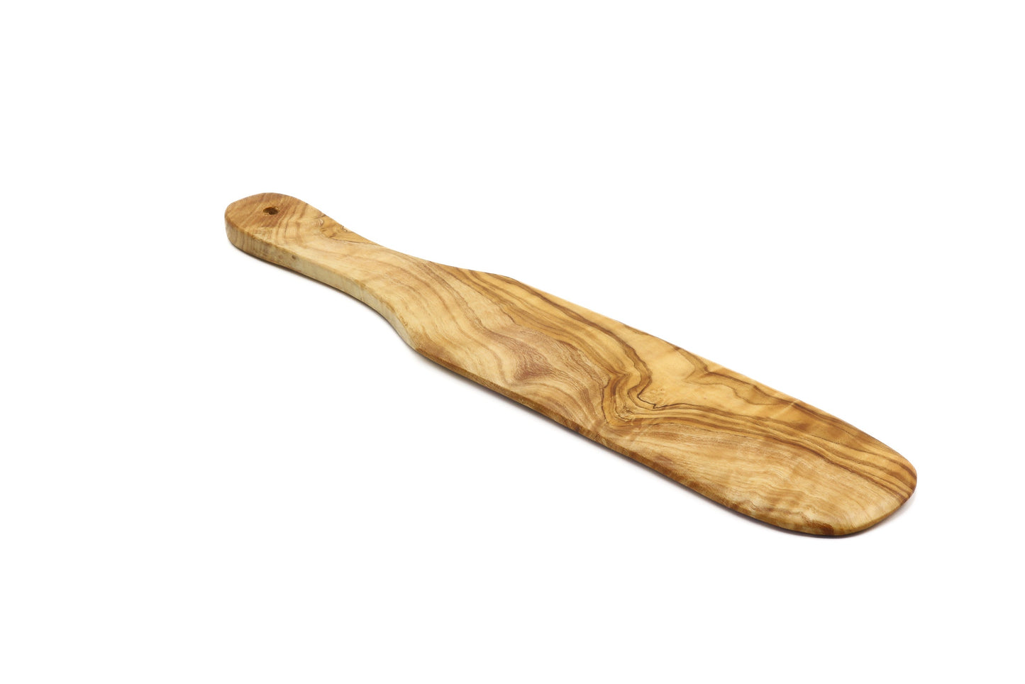 Olive wood crêpe/pancake flipper, long plain spatula