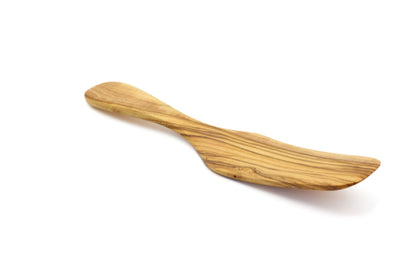 Long curved olive wood spatula, pan flipper