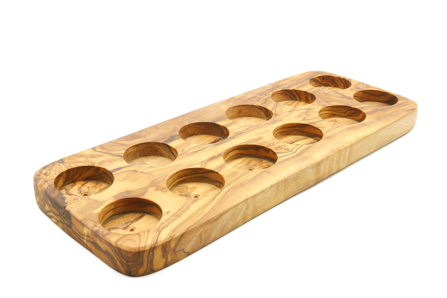 Olive wood egg stand, egg board