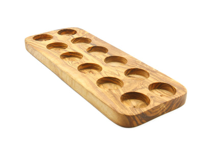 Olive wood egg stand, egg board