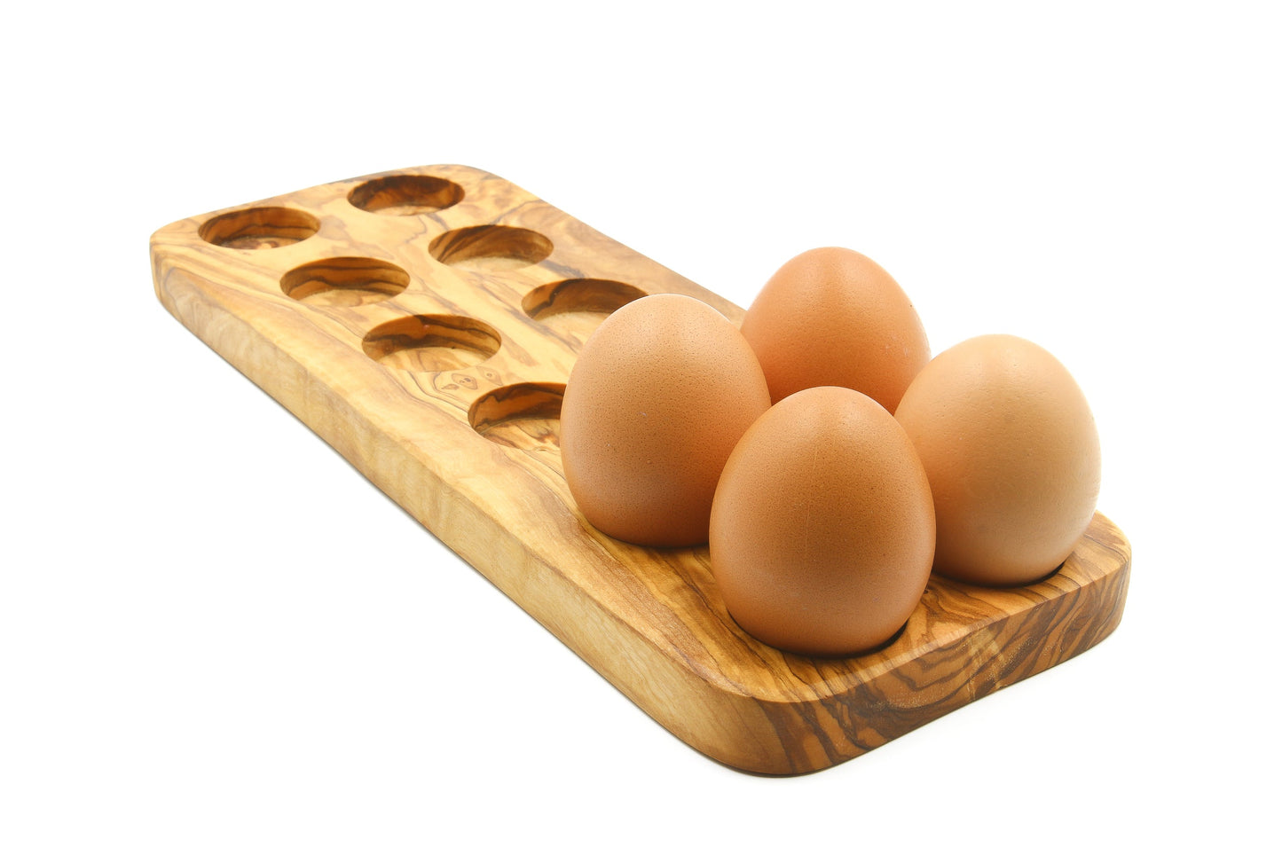 Olive wood egg stand, egg board