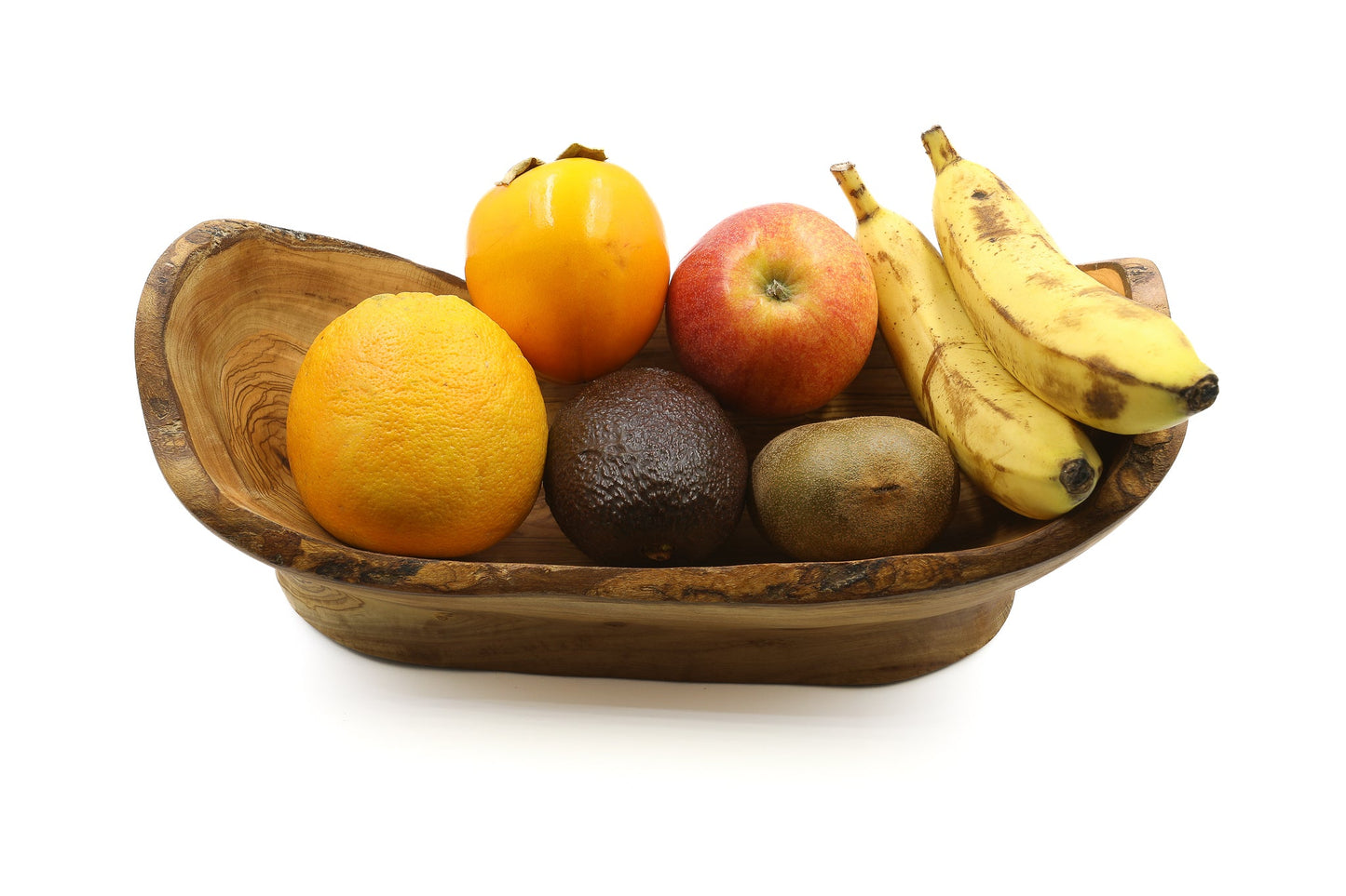 Olive wood fruit basket without handle