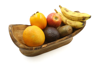 Olive wood fruit basket without handle
