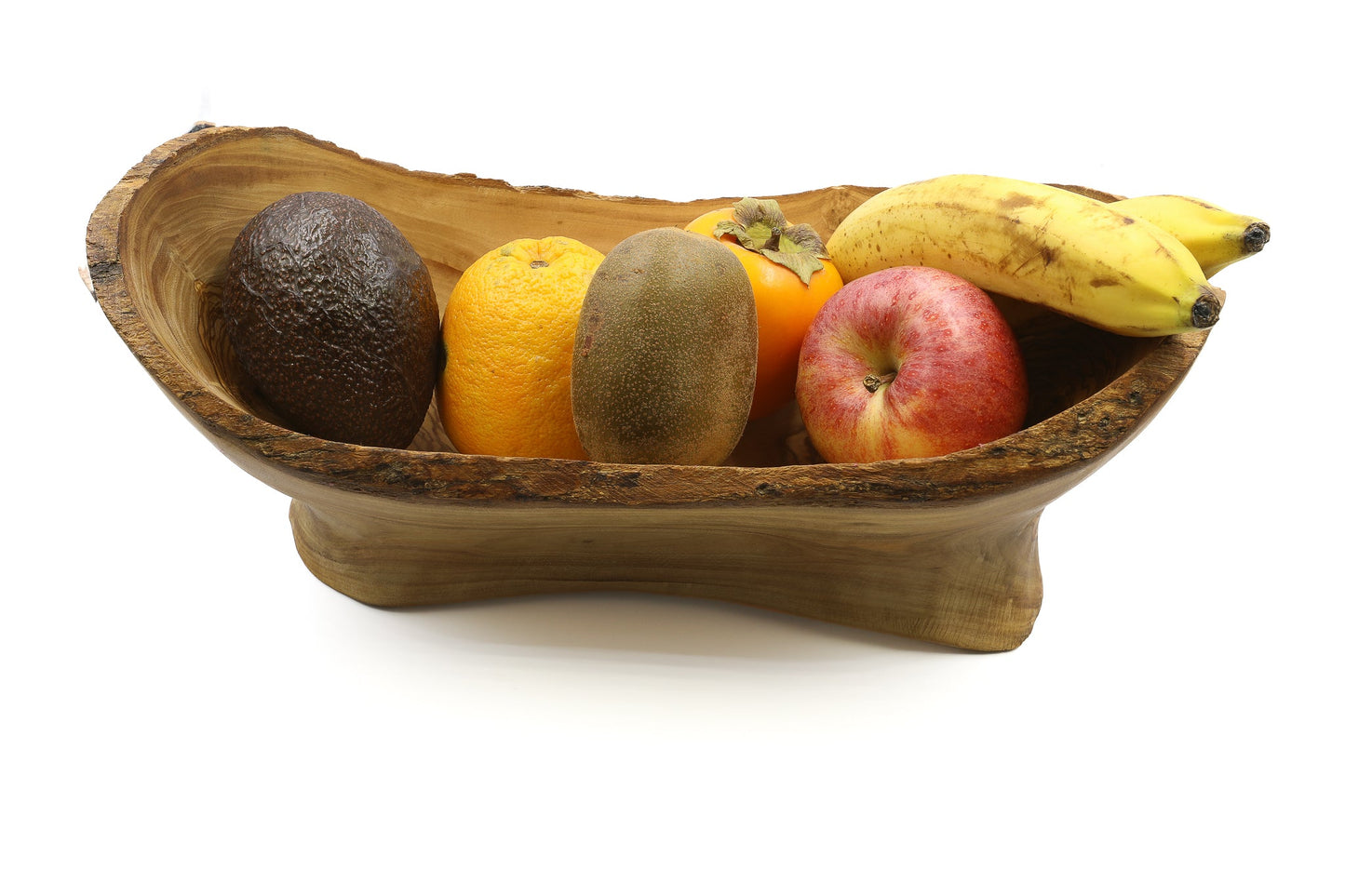 Olive wood fruit basket without handle