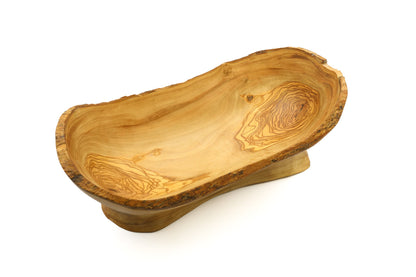 Olive wood fruit basket without handle