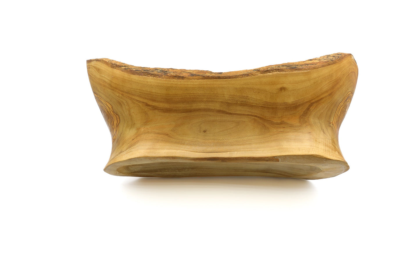 Olive wood fruit basket without handle