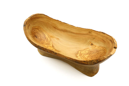 Olive wood fruit basket without handle