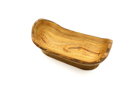 Olive wood fruit basket without handle