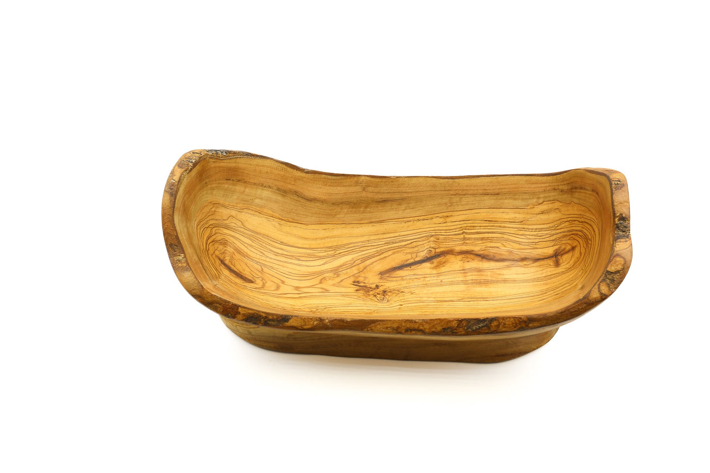 Olive wood fruit basket without handle