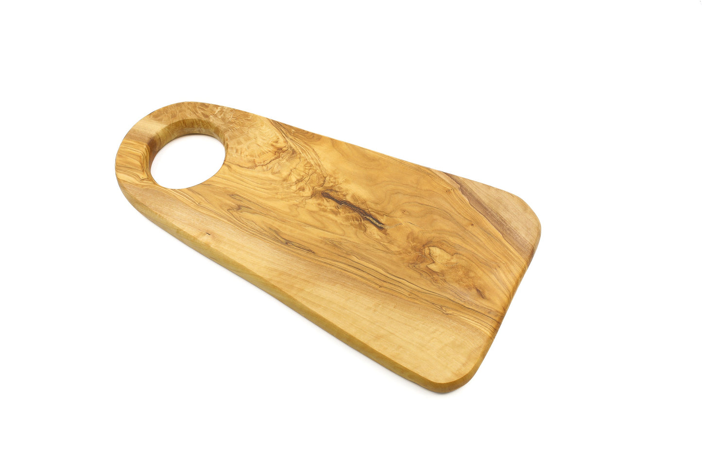 Oval olive wood serving board, fashionable form displaying board