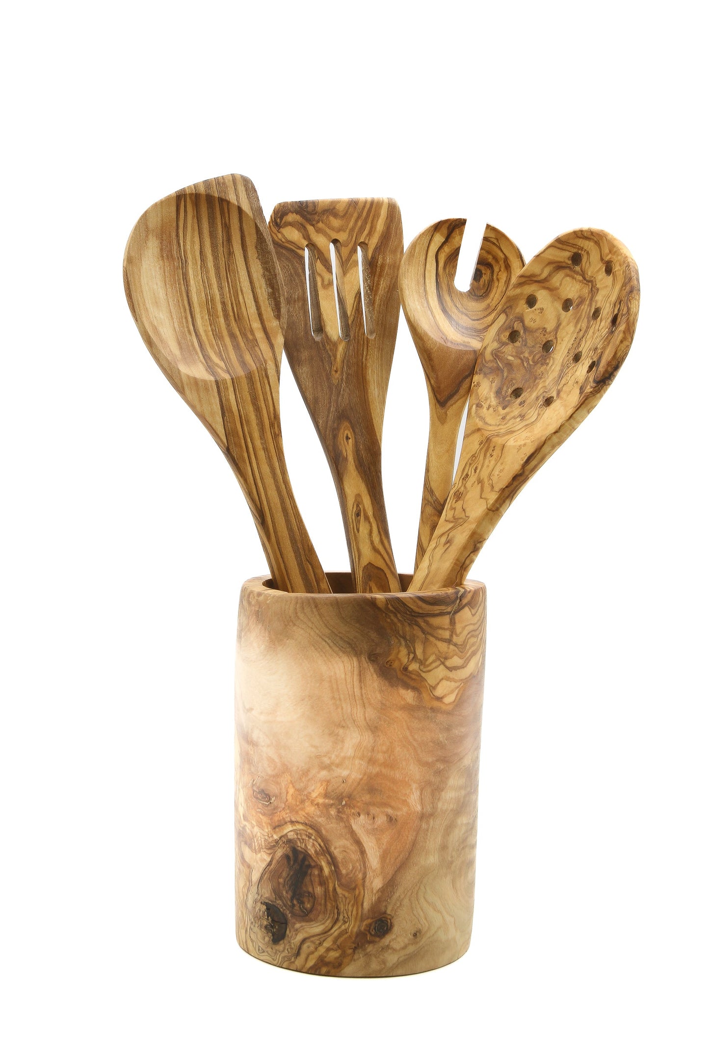 Olive wood kitchenware utensils set