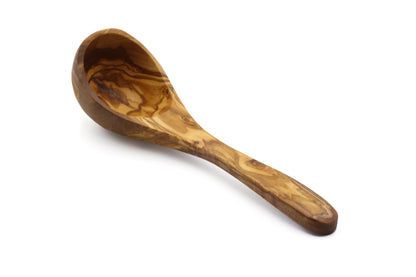 Olive wood ladle, soup spoon serving