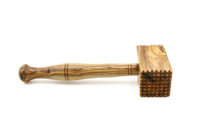 Olive wood meat tenderizer, steak hammer