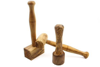 Olive wood meat tenderizer, steak hammer