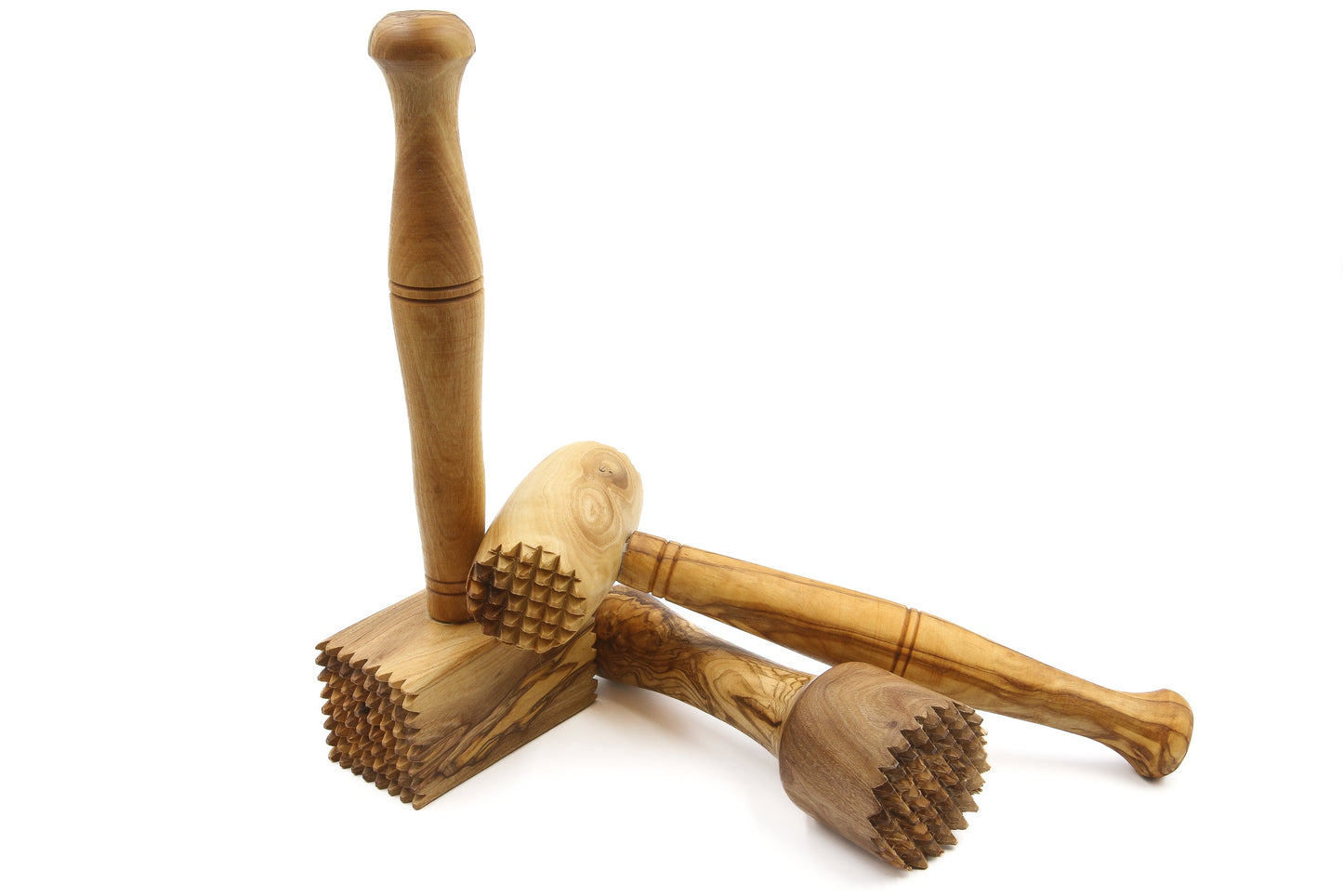 Olive wood meat tenderizer, steak hammer