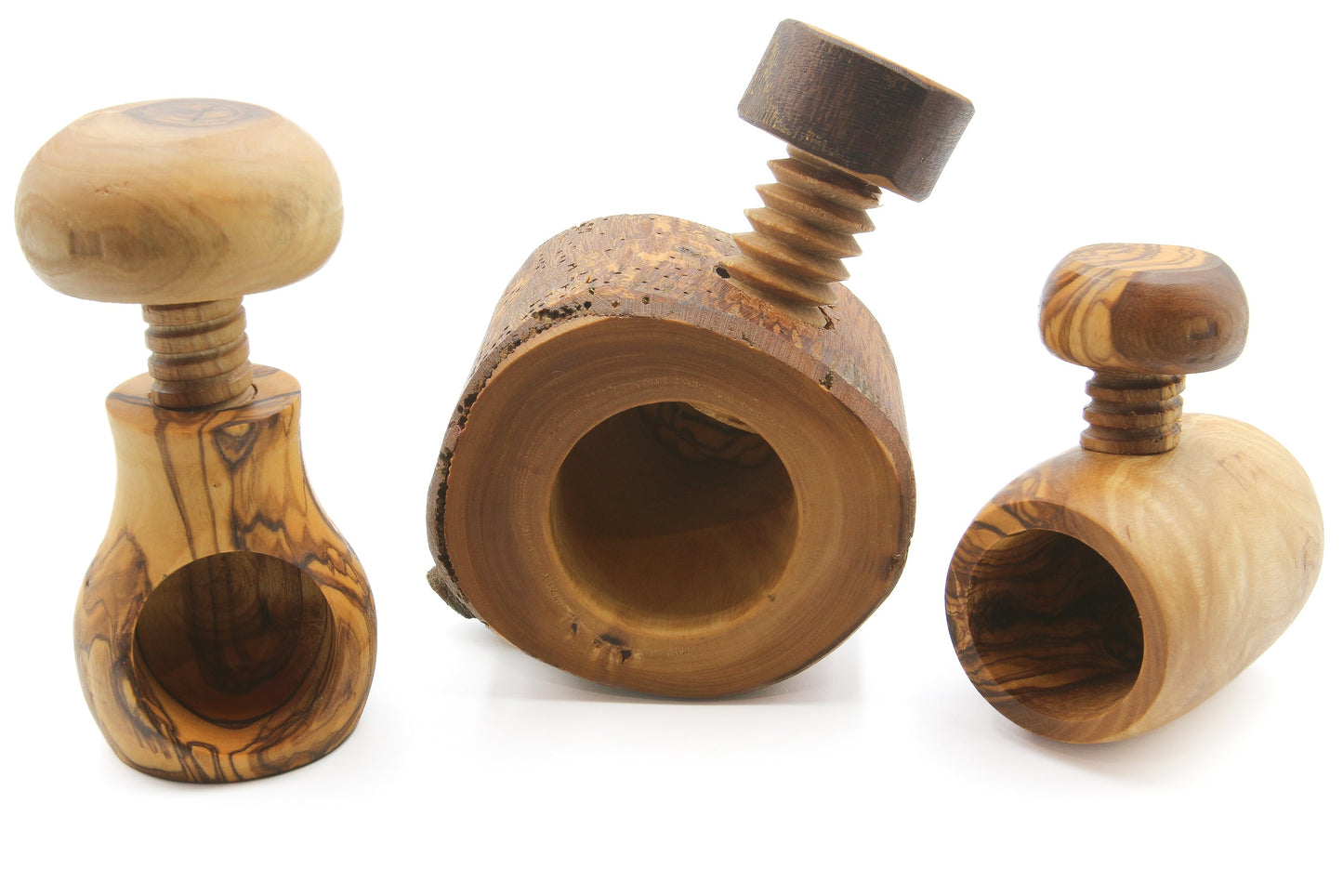 Olive wood nutcracker, screw nut cracker
