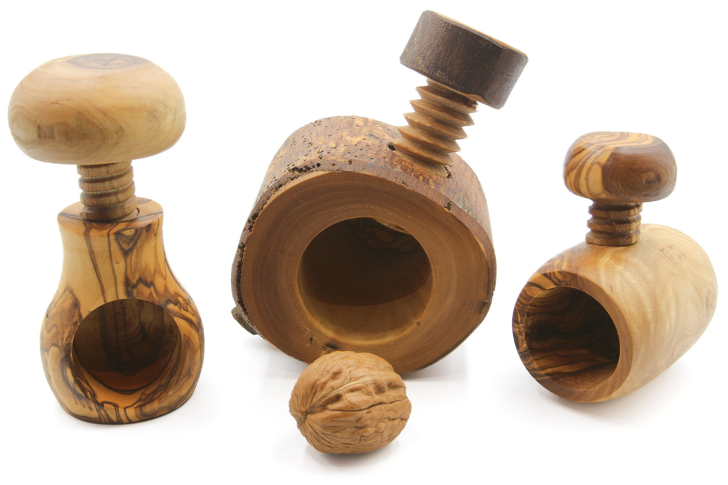 Olive wood nutcracker, screw nut cracker