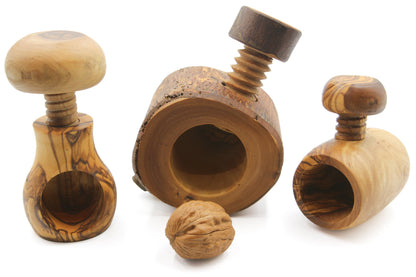 Olive wood nutcracker, screw nut cracker